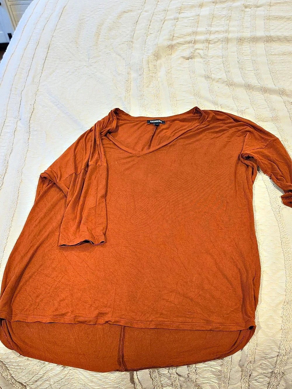 Express Autumn Orange Quarter Sleeve Tunic